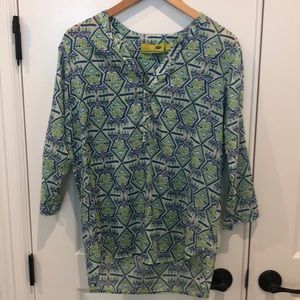 NWOT Rock Flower Paper Tunic Top Small